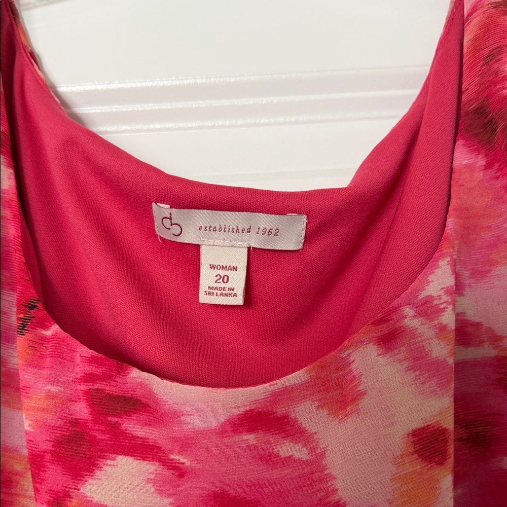 Dress Barn Women’s Pink Floral Tiered Ruffle Tank Dress - Picture 3 of 4